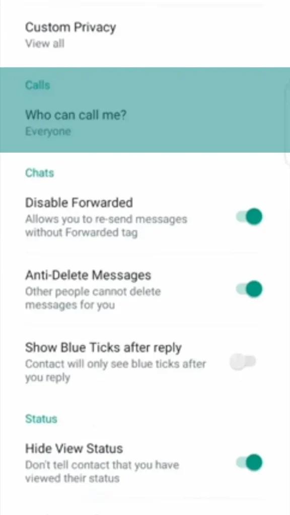 Call privacy